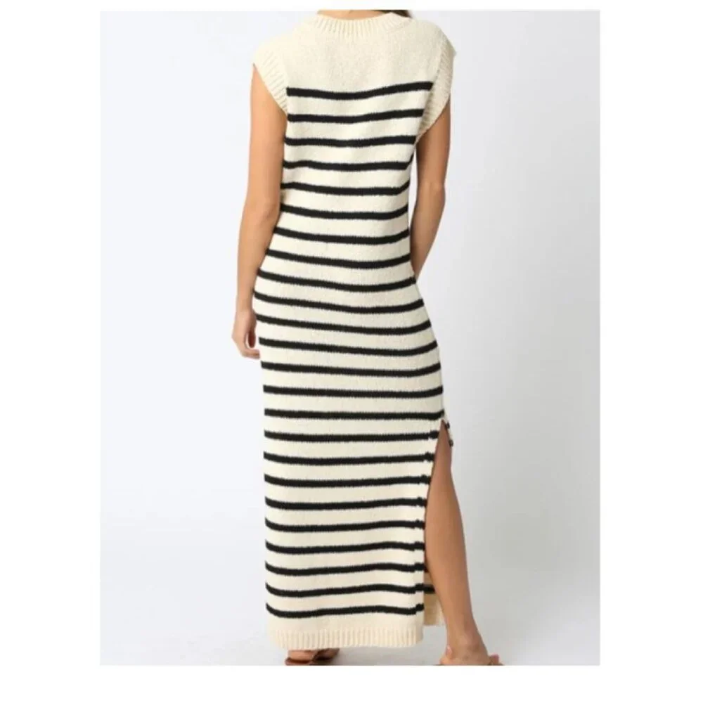 C&C California Black and White Striped Dress - Picture 2 of 9